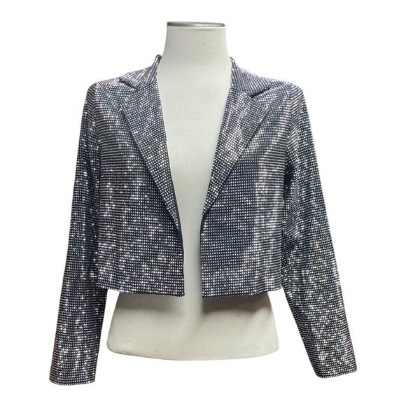 Cloud Ten Rhinestone Blazer Jacket Black Small - Picture 1 of 5